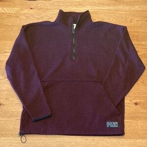 PINK Victoria's Secret Maroon Zip-Up Sweater Fleece